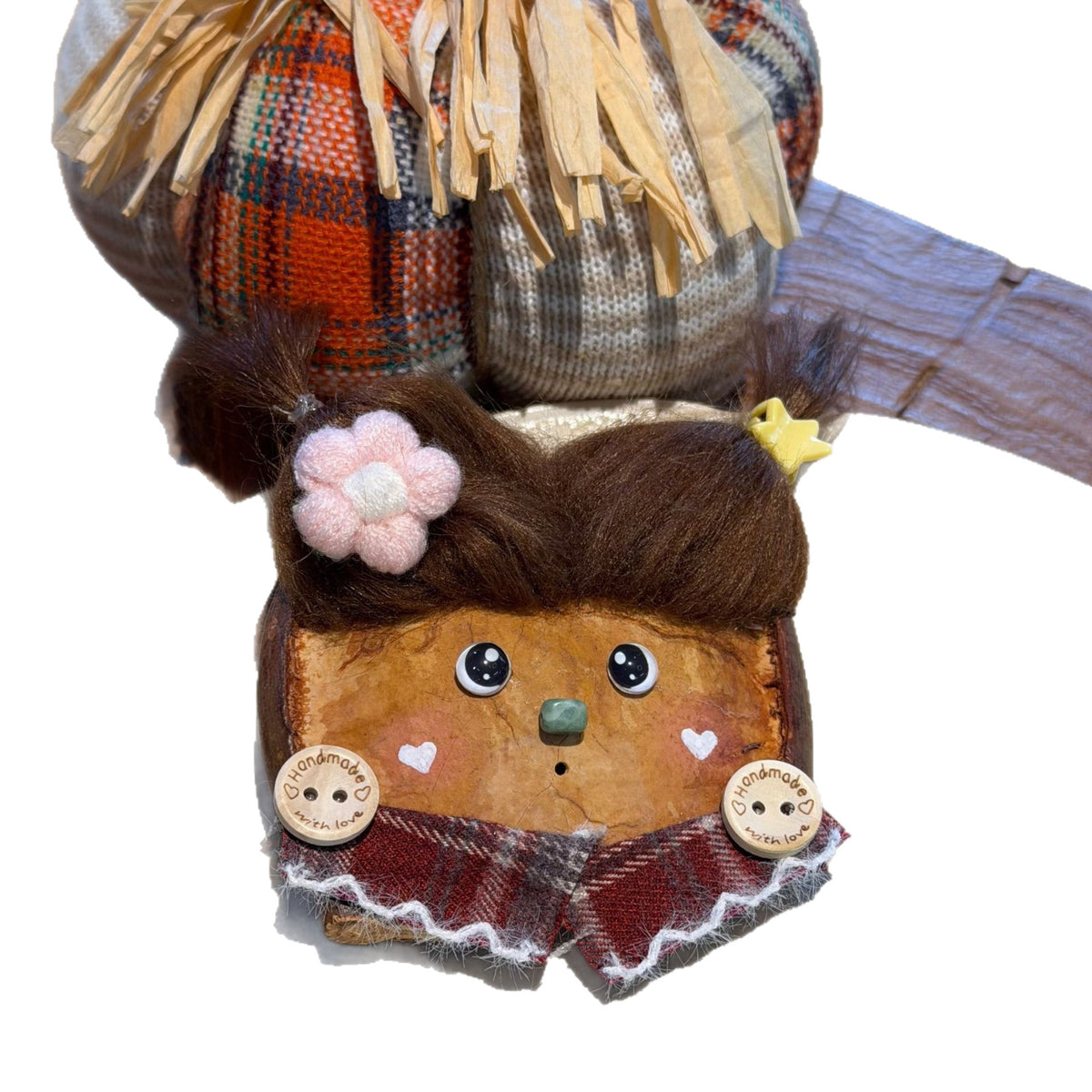 Wool-Hair Pod Face Charm