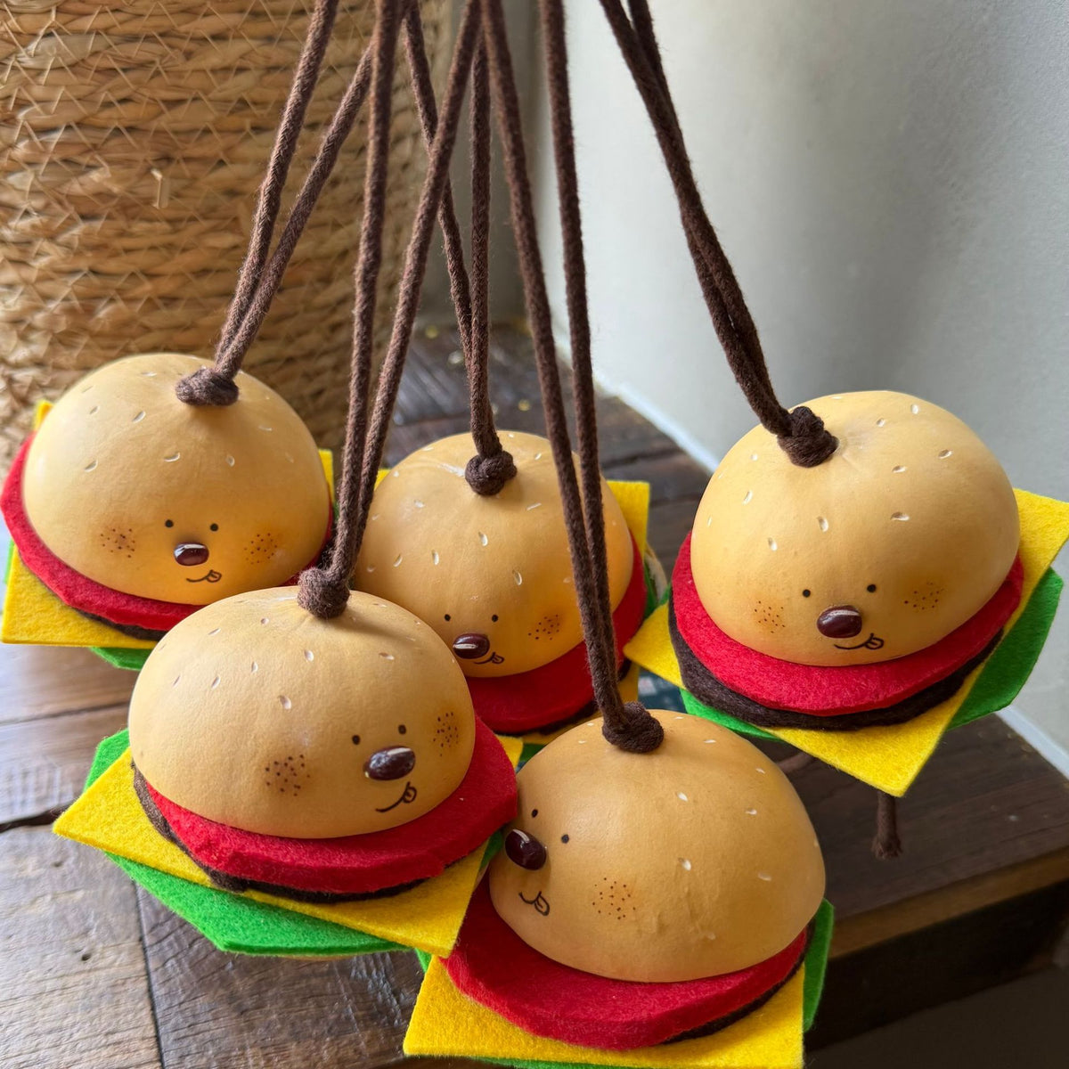 Gourd Burger Bag Charm with Felt Fillings