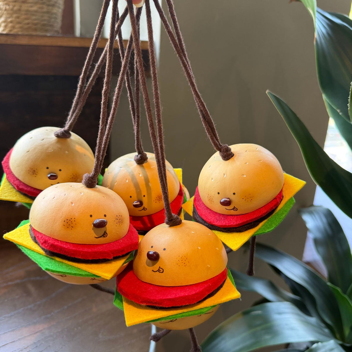 Gourd Burger Bag Charm with Felt Fillings